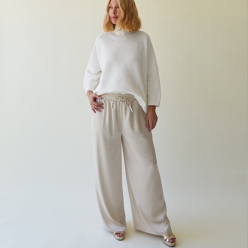 Thea Satin Trouser in Champagne (ONE SIZE)