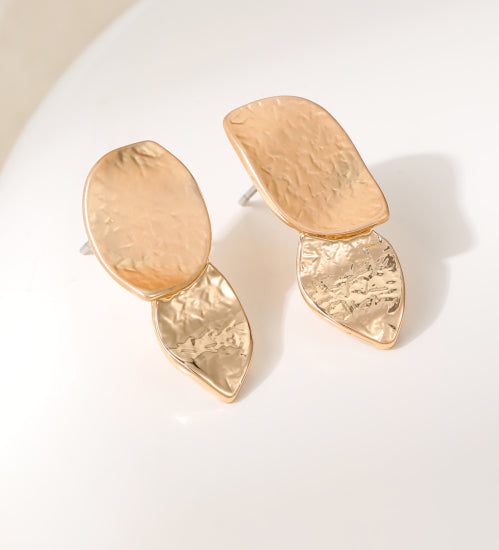 Nisa Leafy Gold Stud Earrings