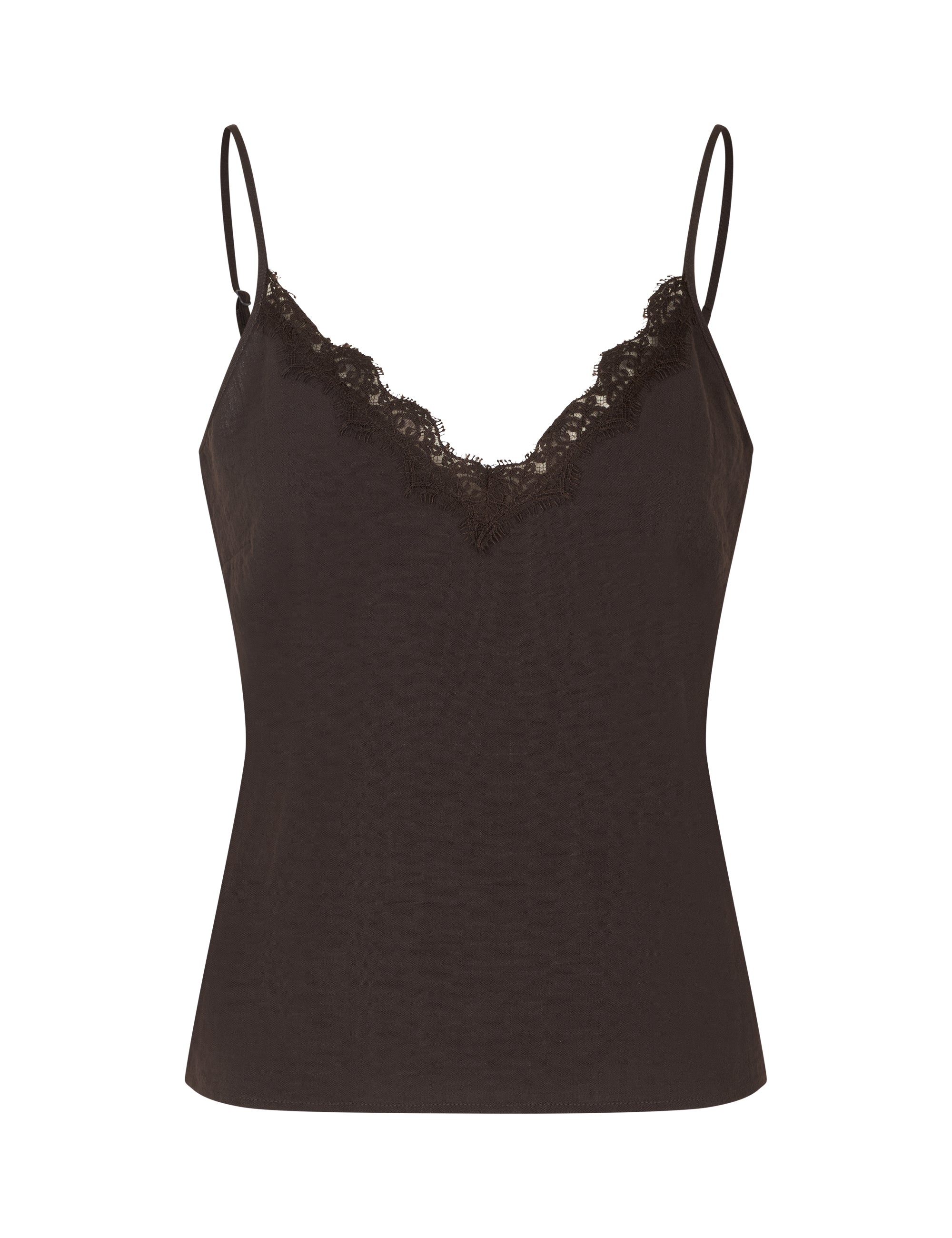 MbyM Strap Lace Top in Top in Chocolate Brown