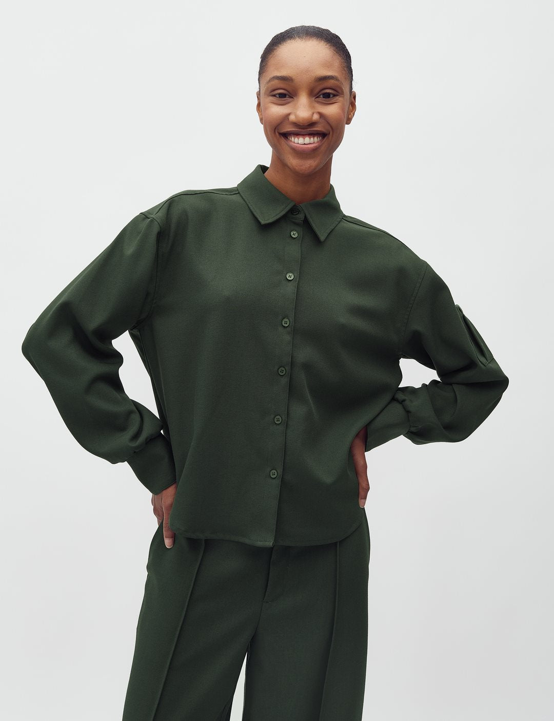 Mbym Morella Cammia Shirt in Dark Green