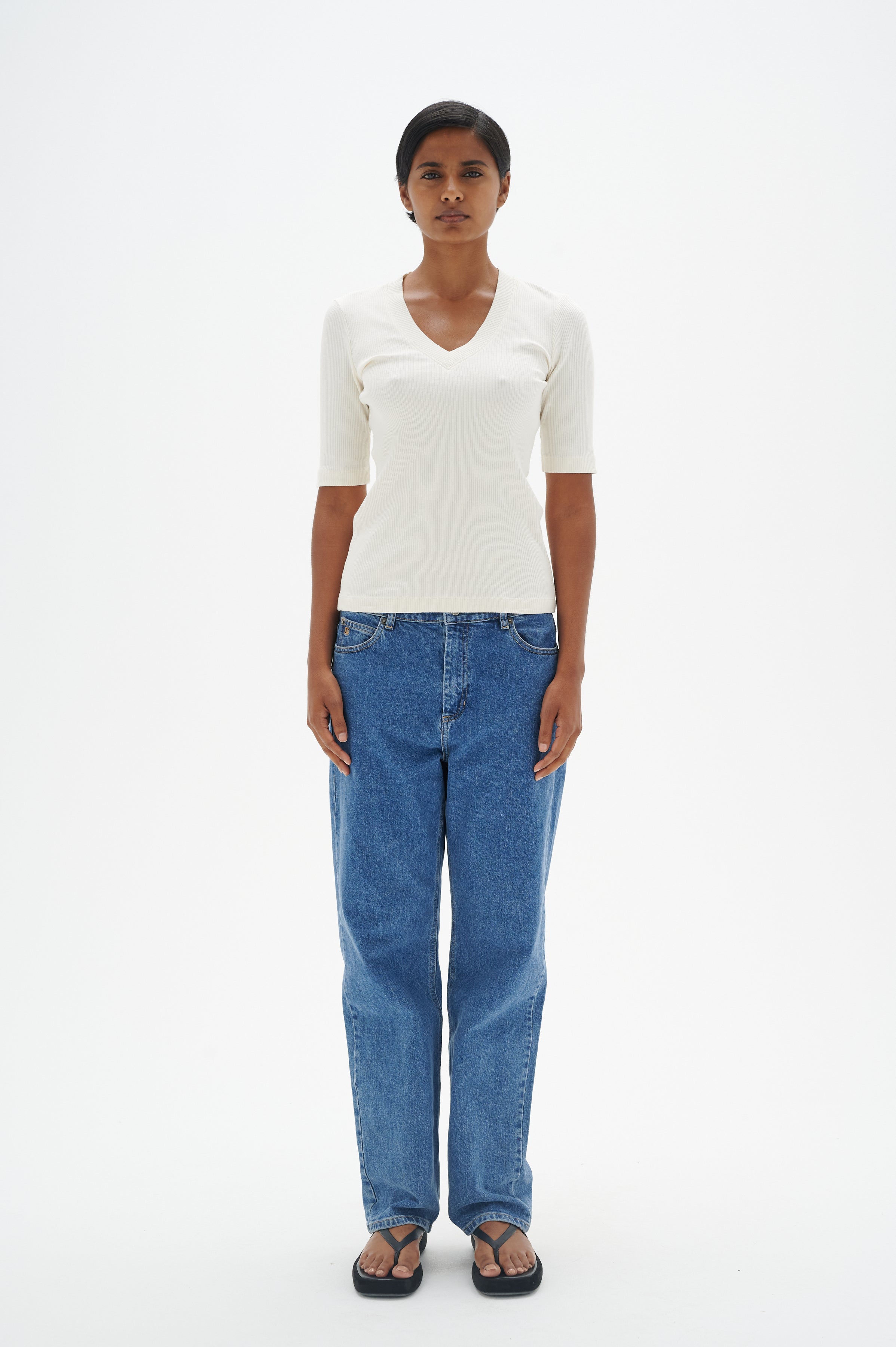 InWear Dagna V-Neck T-Shirt in Whisper White