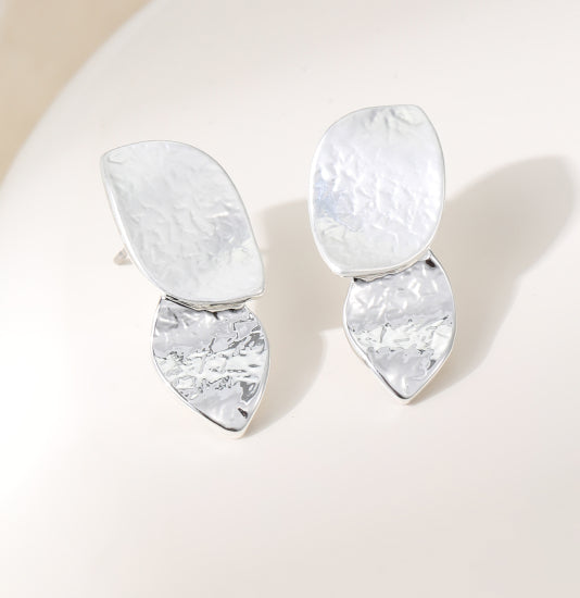 Nisa Leafy Silver Stud Earrings