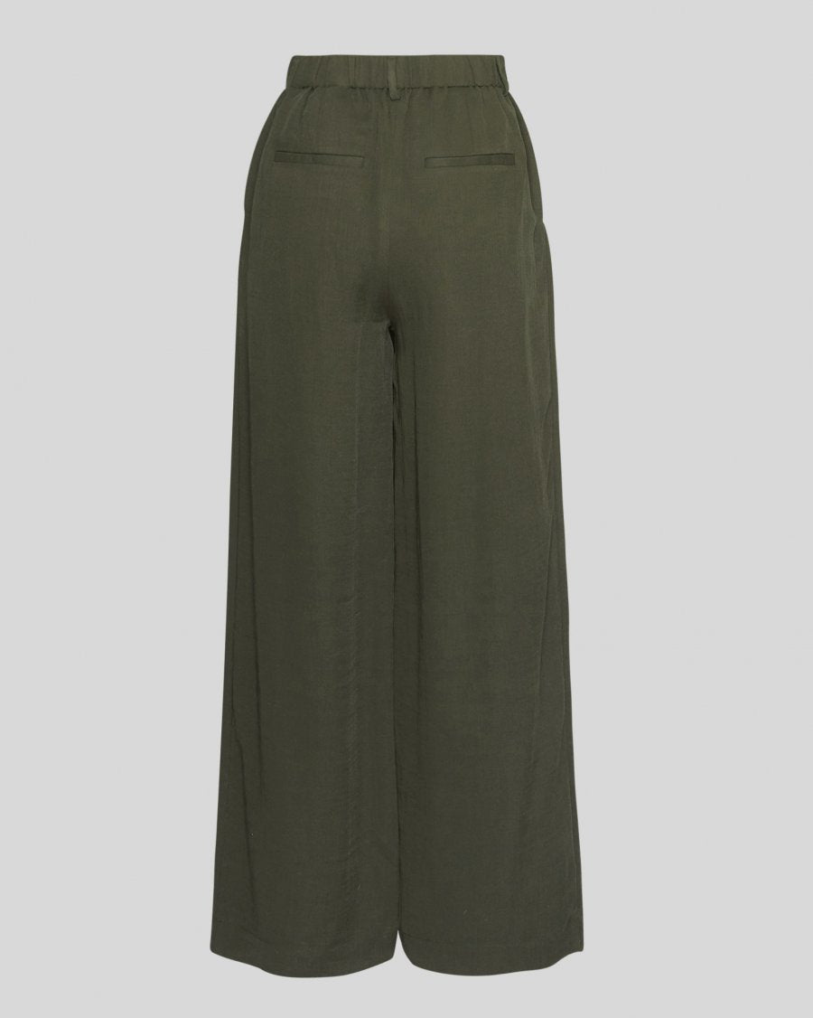 MSCH Genette High Waisted Wide Leg Trouser in Forest Night