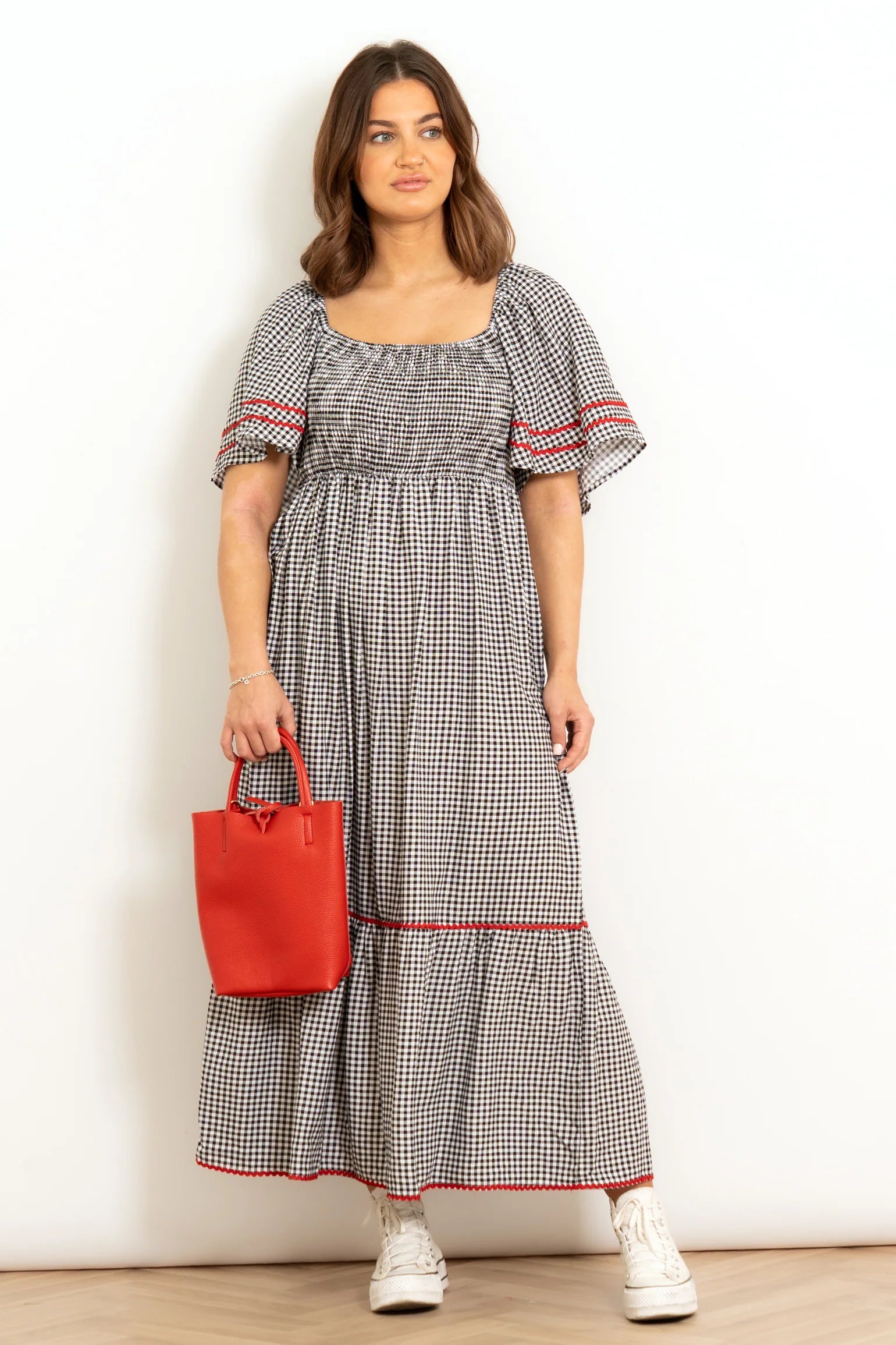 Milkmaid Gingham Maxi Dress