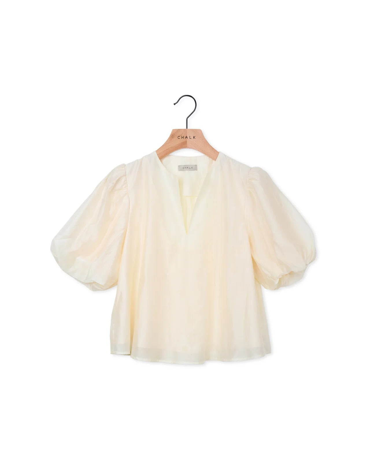 Porcha Satin Short Sleeved Top in Cream (ONE SIZE)
