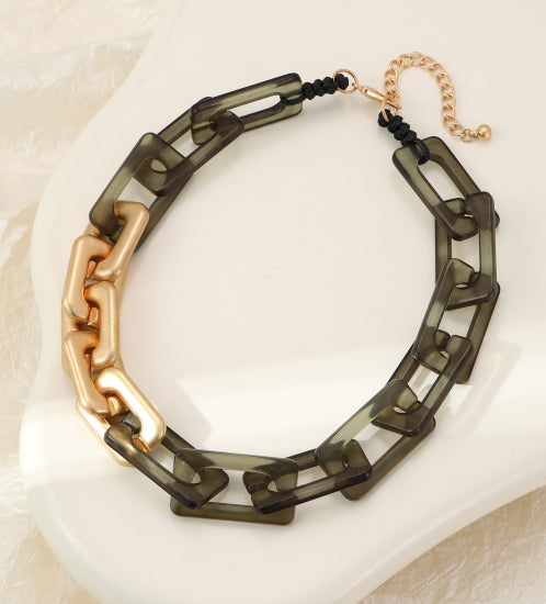 Mina Chunky Clear Resin & Gold Chain