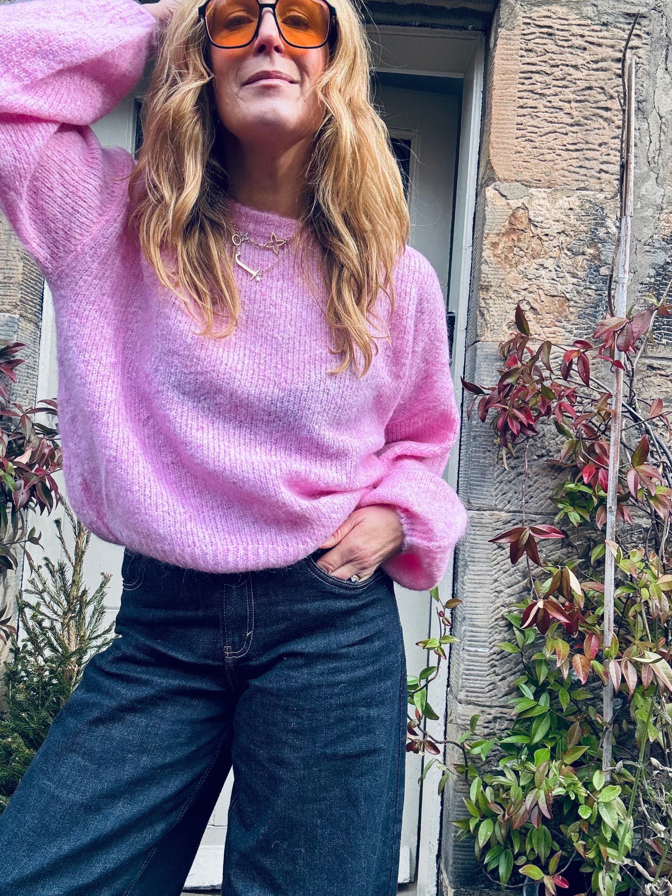Brie Wide Sleeve Knit in Pink