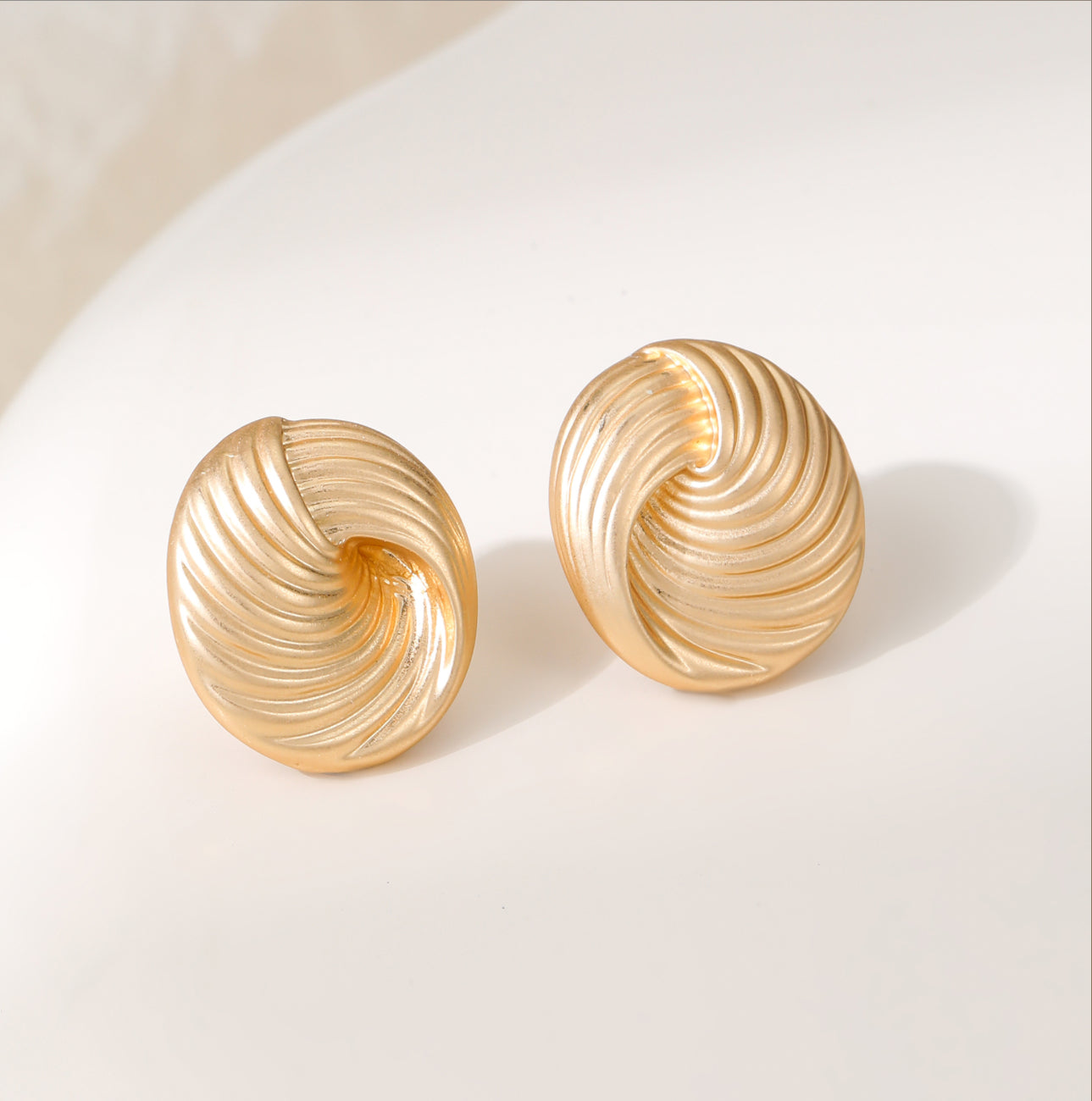 Seema Spiral Gold Stud Earrings