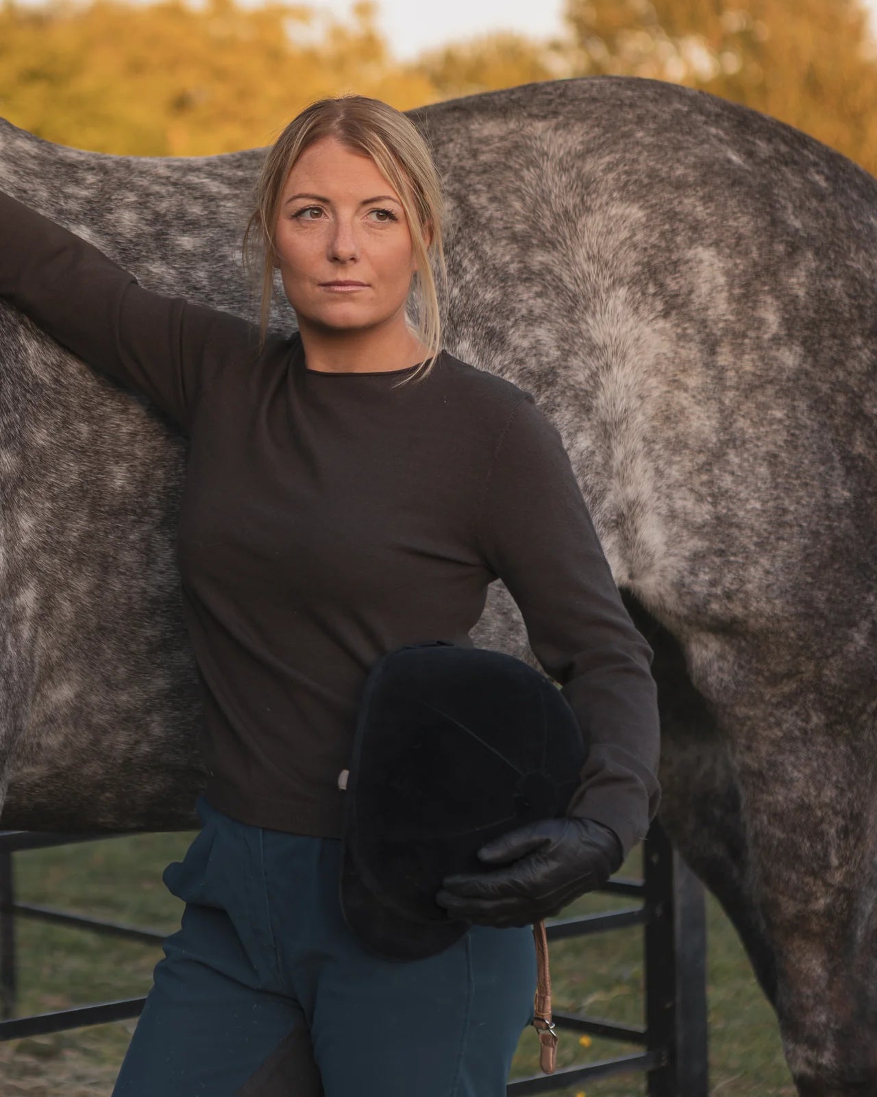 Jade Crew Neck Jumper in Chocolate Bark (ONE SIZE)m