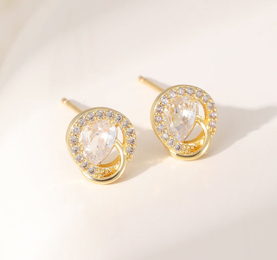 Faro Sparkle Gold Stud Earrings