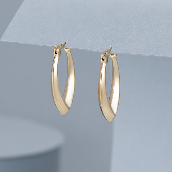 Gold Oval Hoop Earring
