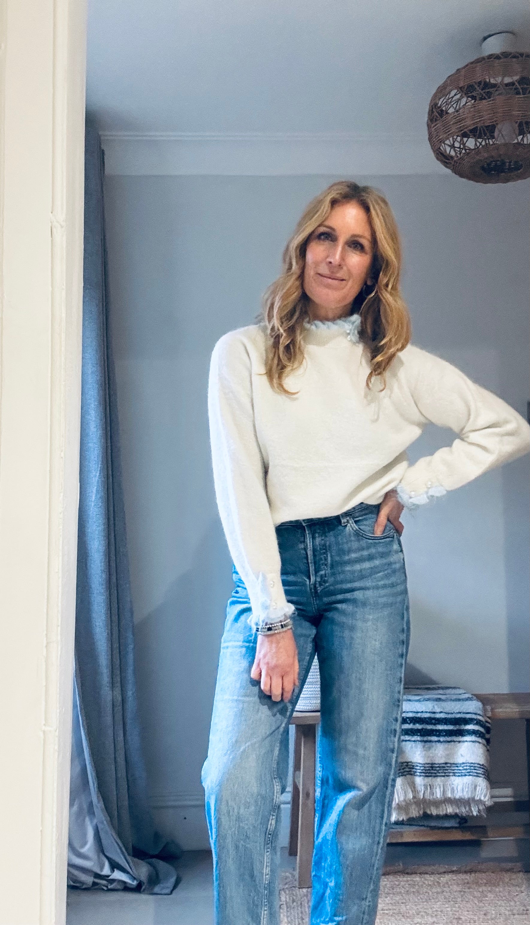 Lucy Blue Frill Knit