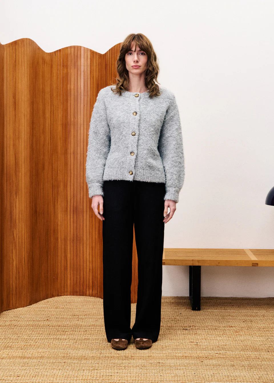 FRNCH Selkirk Cardigan in Grey