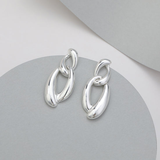 Lucabella Links Earrings in Silver