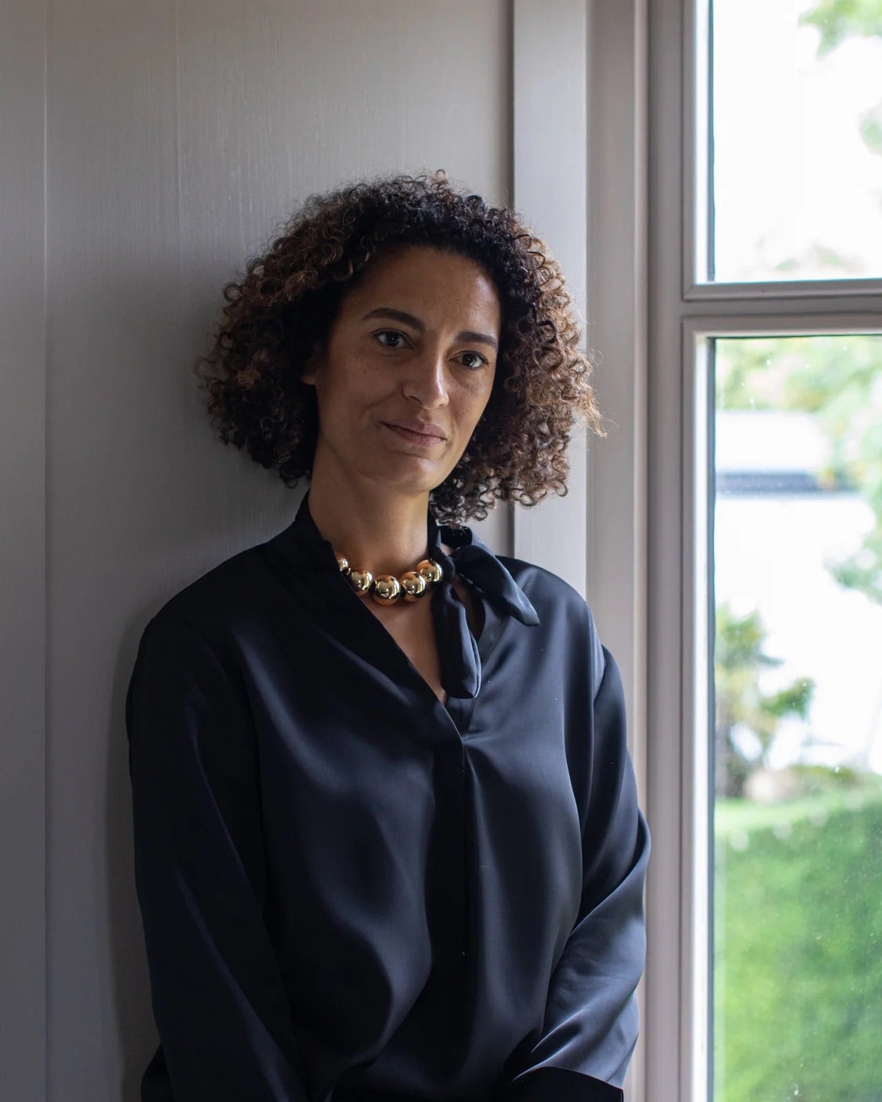 Herne Gold Ball & Satin Necklace