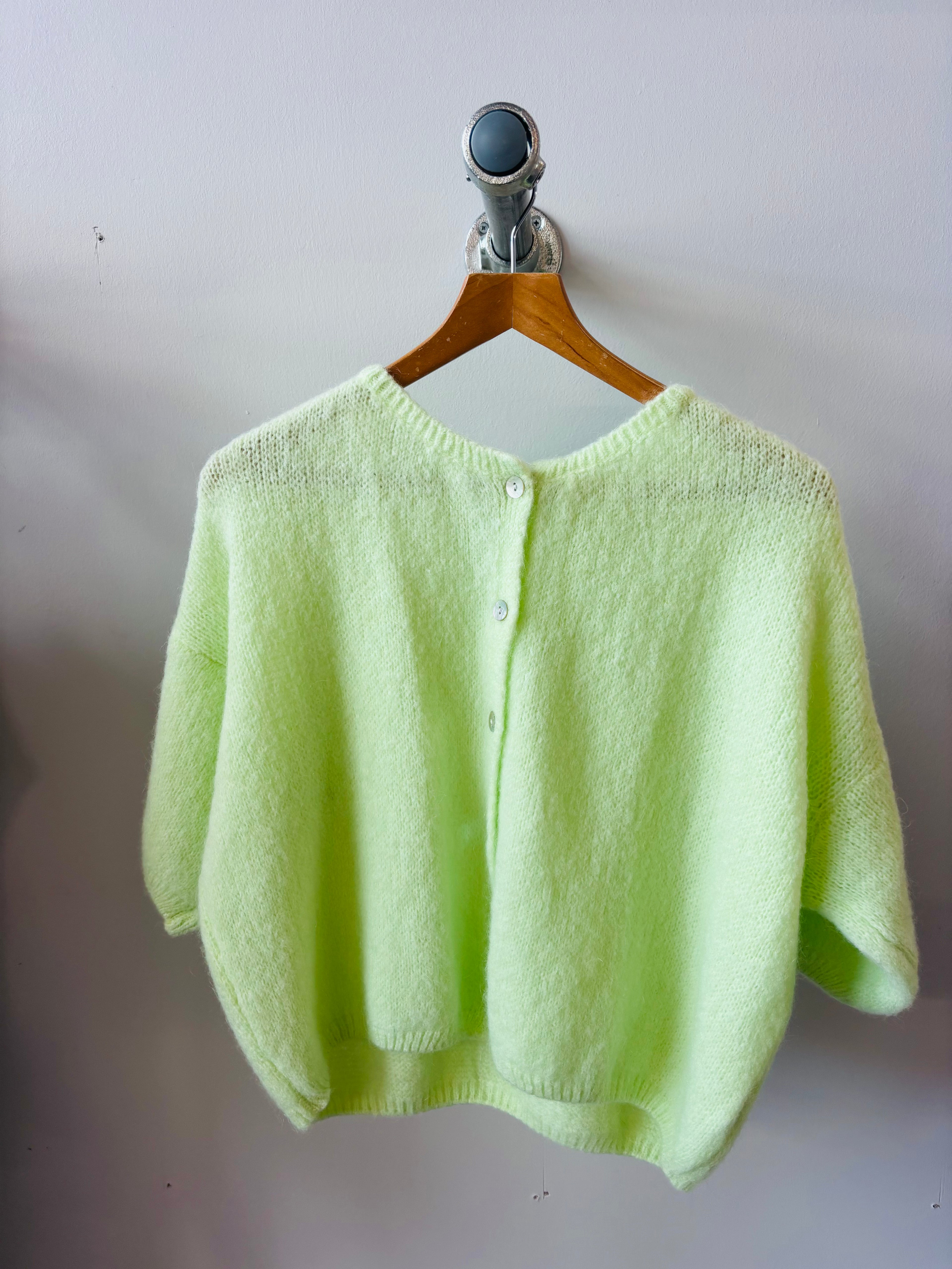 Tilly Mohair Cardigan in yellow green ONE SIZE)