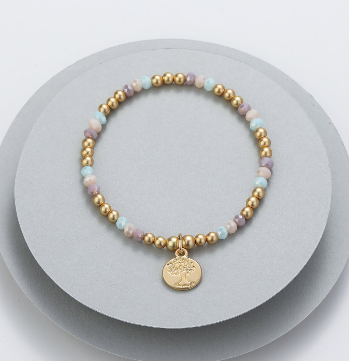 Holly Beaded Bracelet with Tree Charm