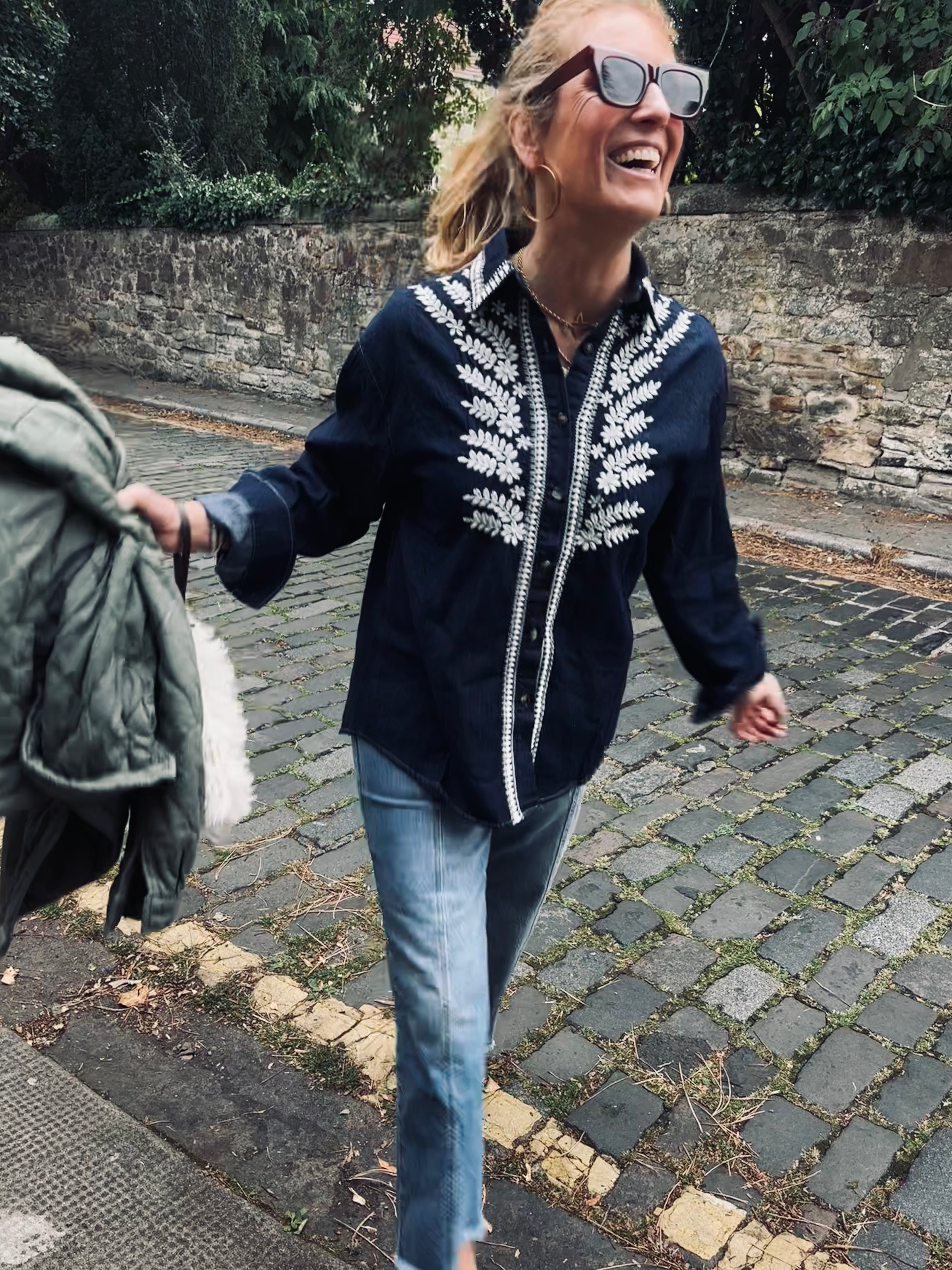 Darcey Denim Shirt with Embroidered Detail