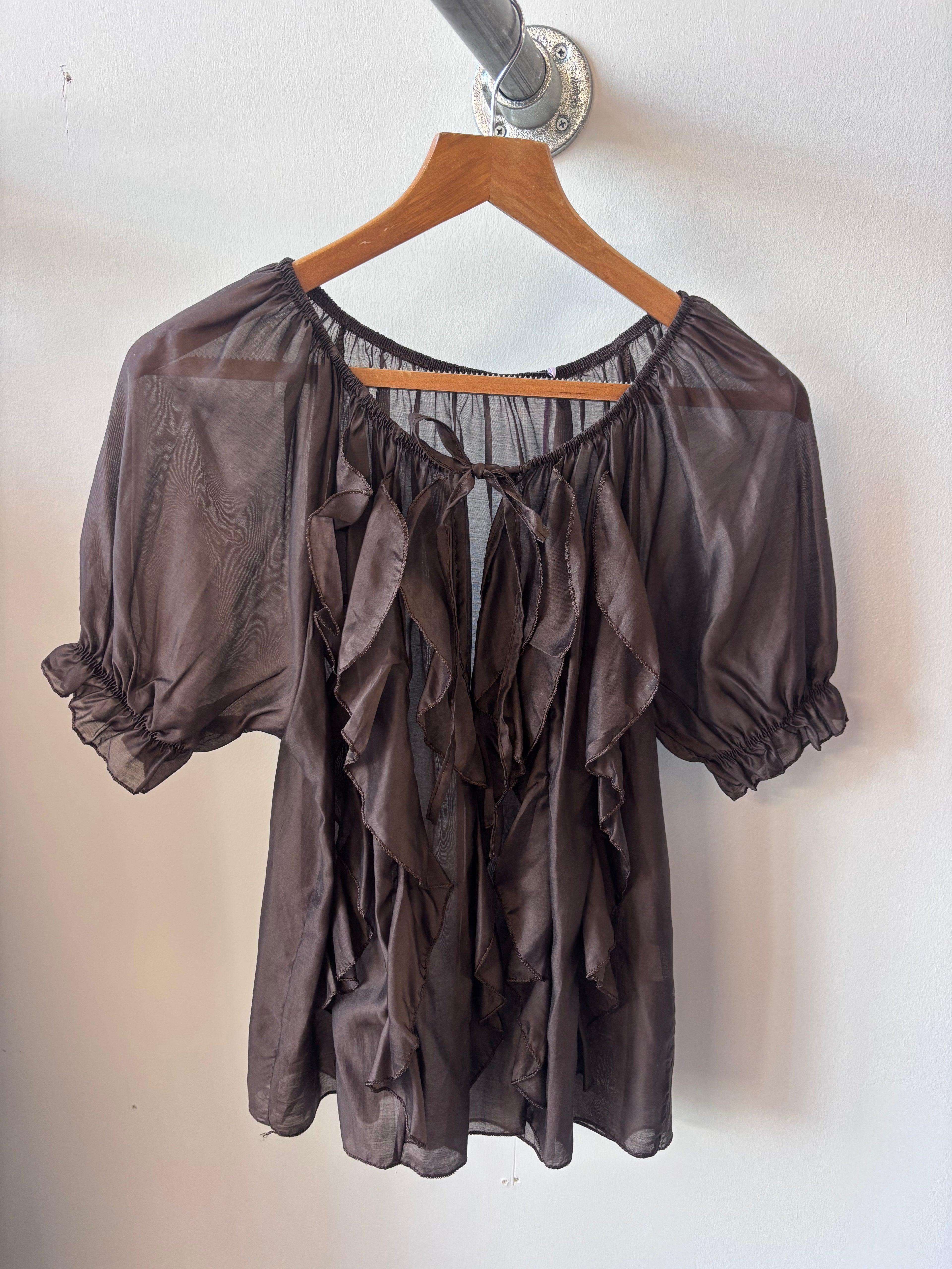 Ruffle Chocolate Blouse (one size)