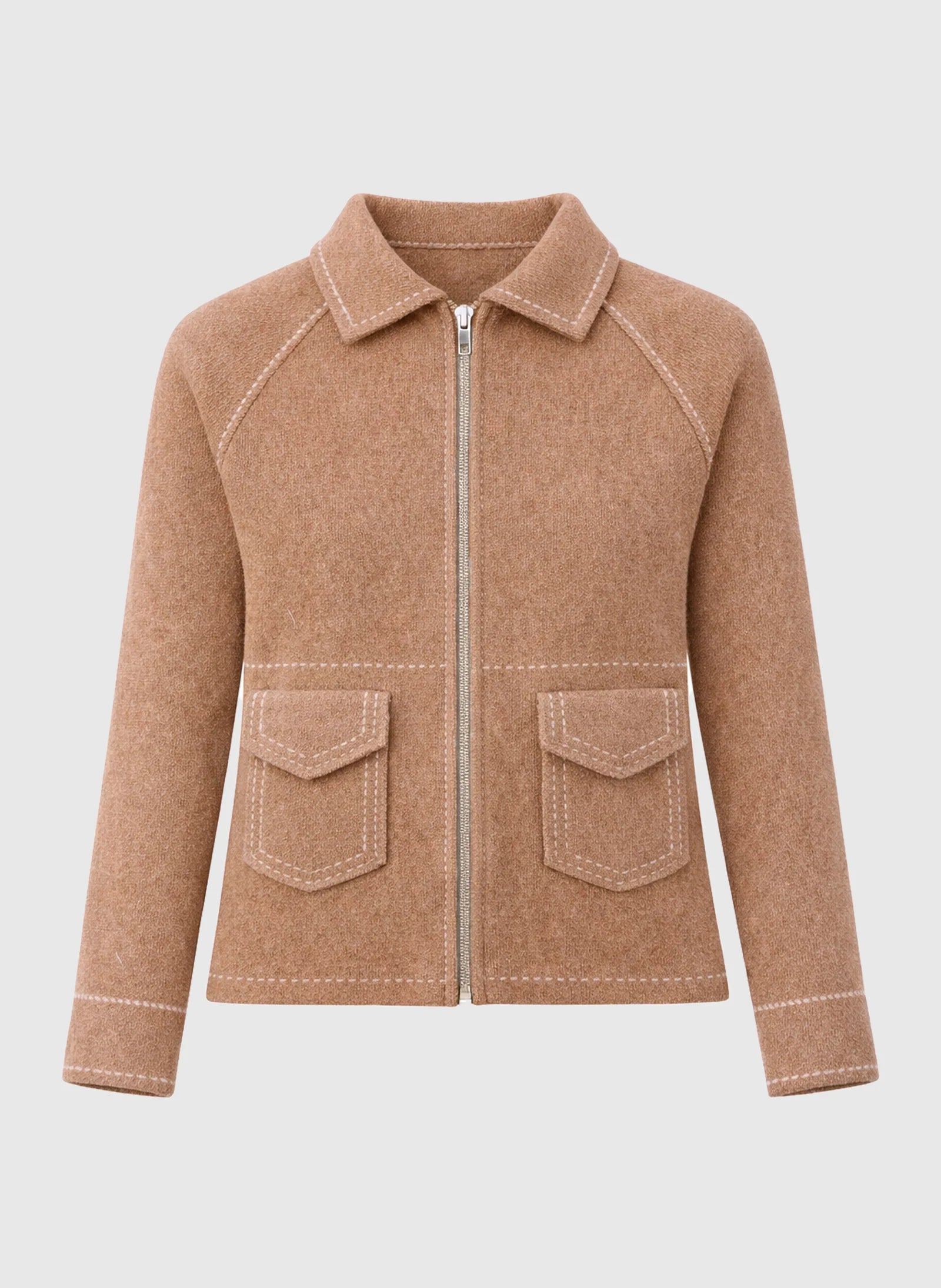 ANGE NIBA Beige Zip Up - One Size