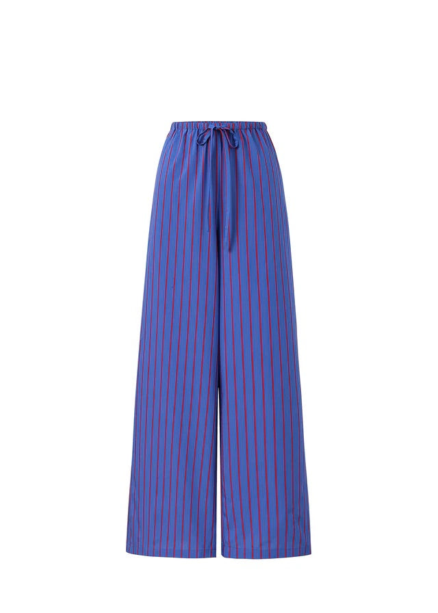 Frnch Edeline Striped Trouser in Electric Blue