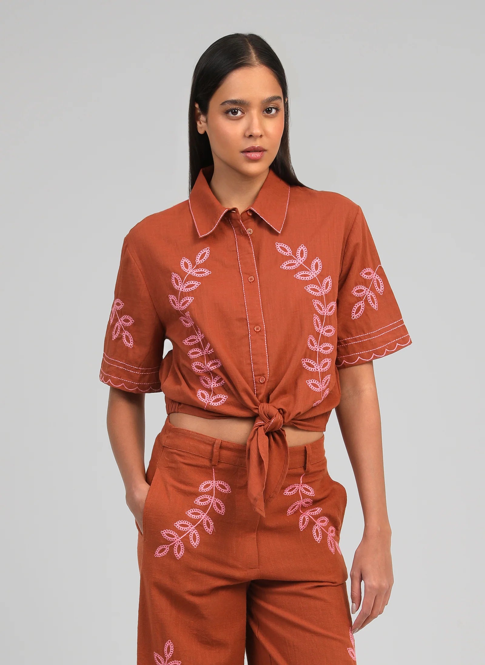 ANGE SILONA Embroidered Shirt