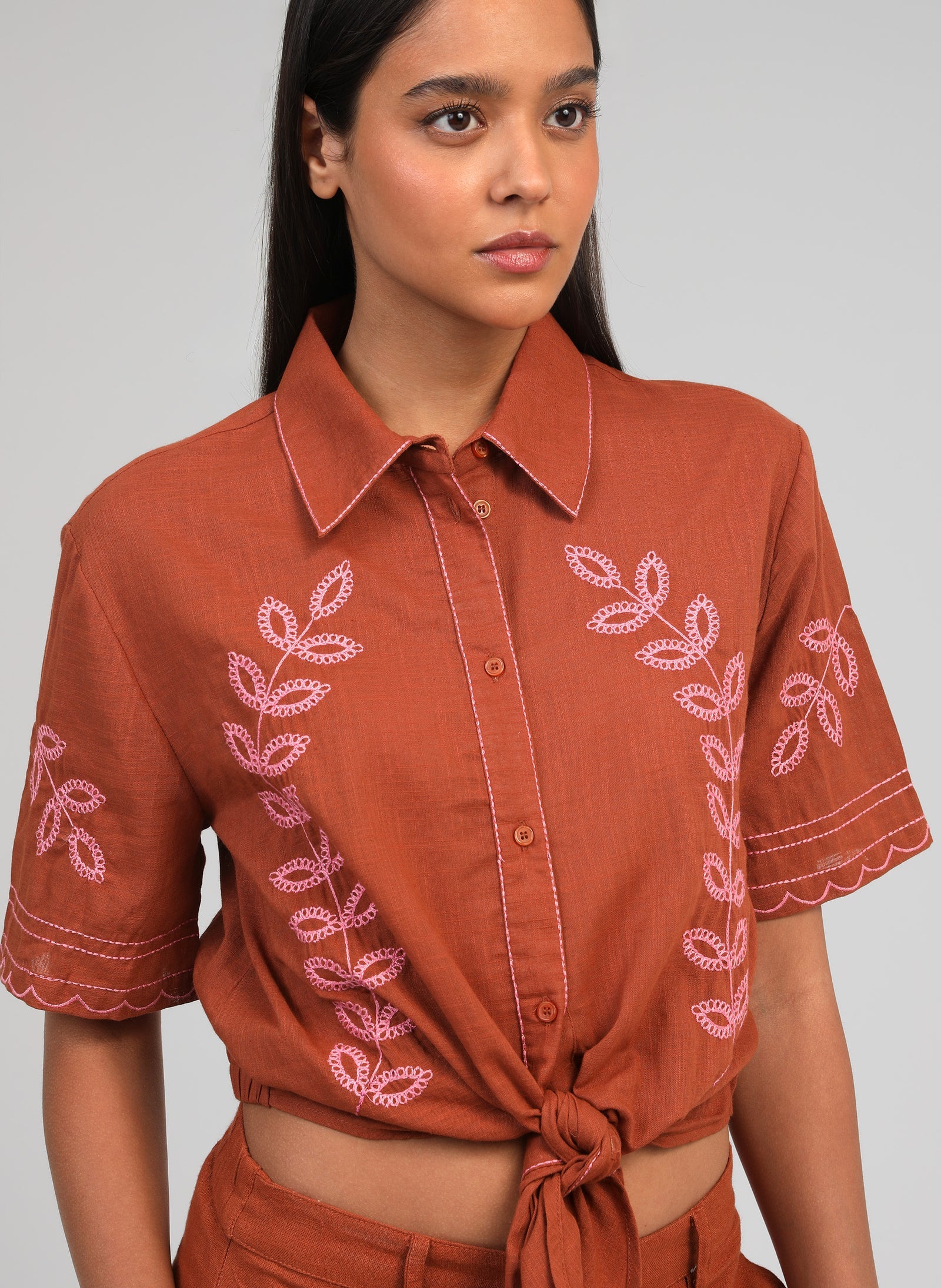 ANGE SILONA Embroidered Shirt