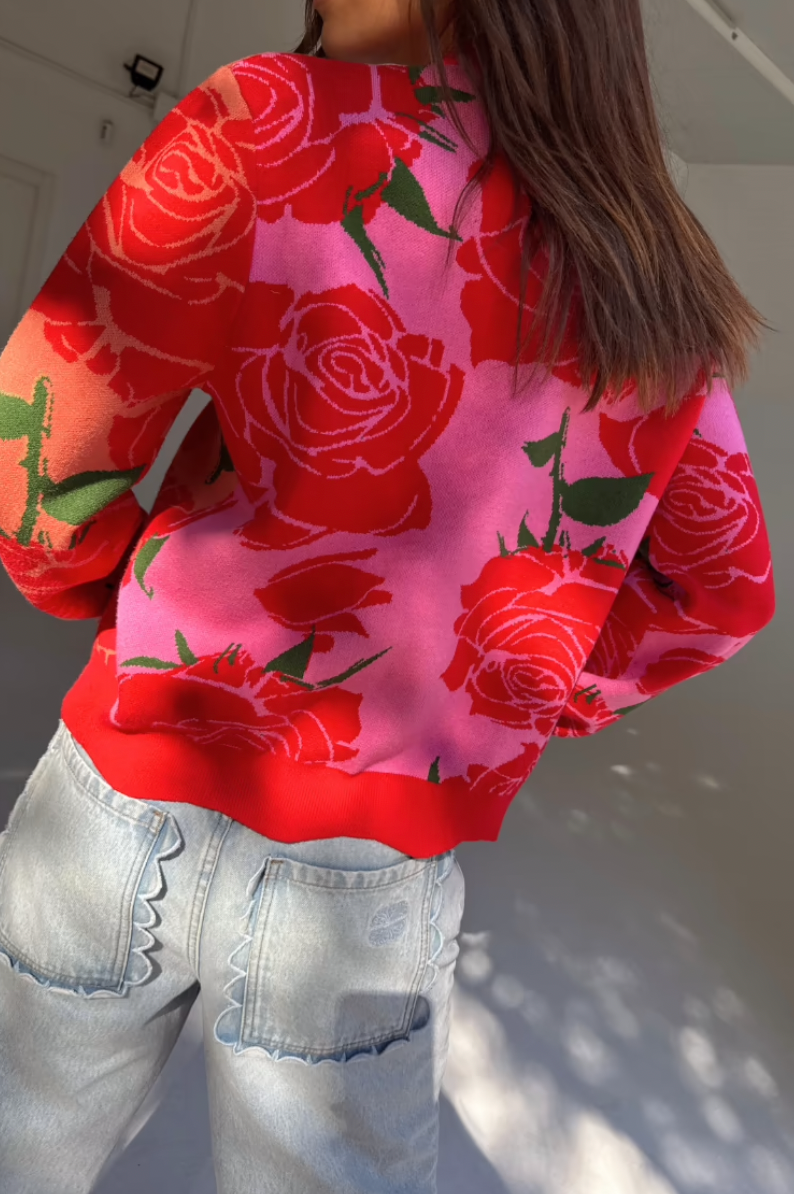 NFD Rosa Cardigan in Rose & Red
