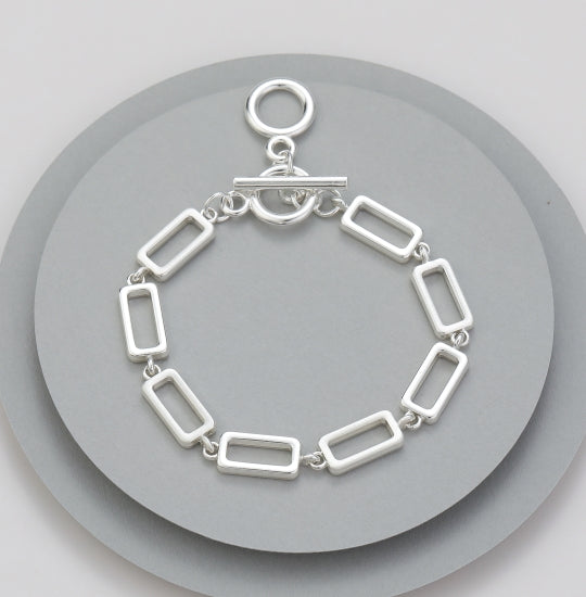 Silver Square Link Bracelet