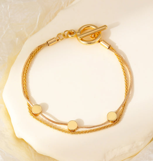 Dotto Double Layer Bracelet in Gold