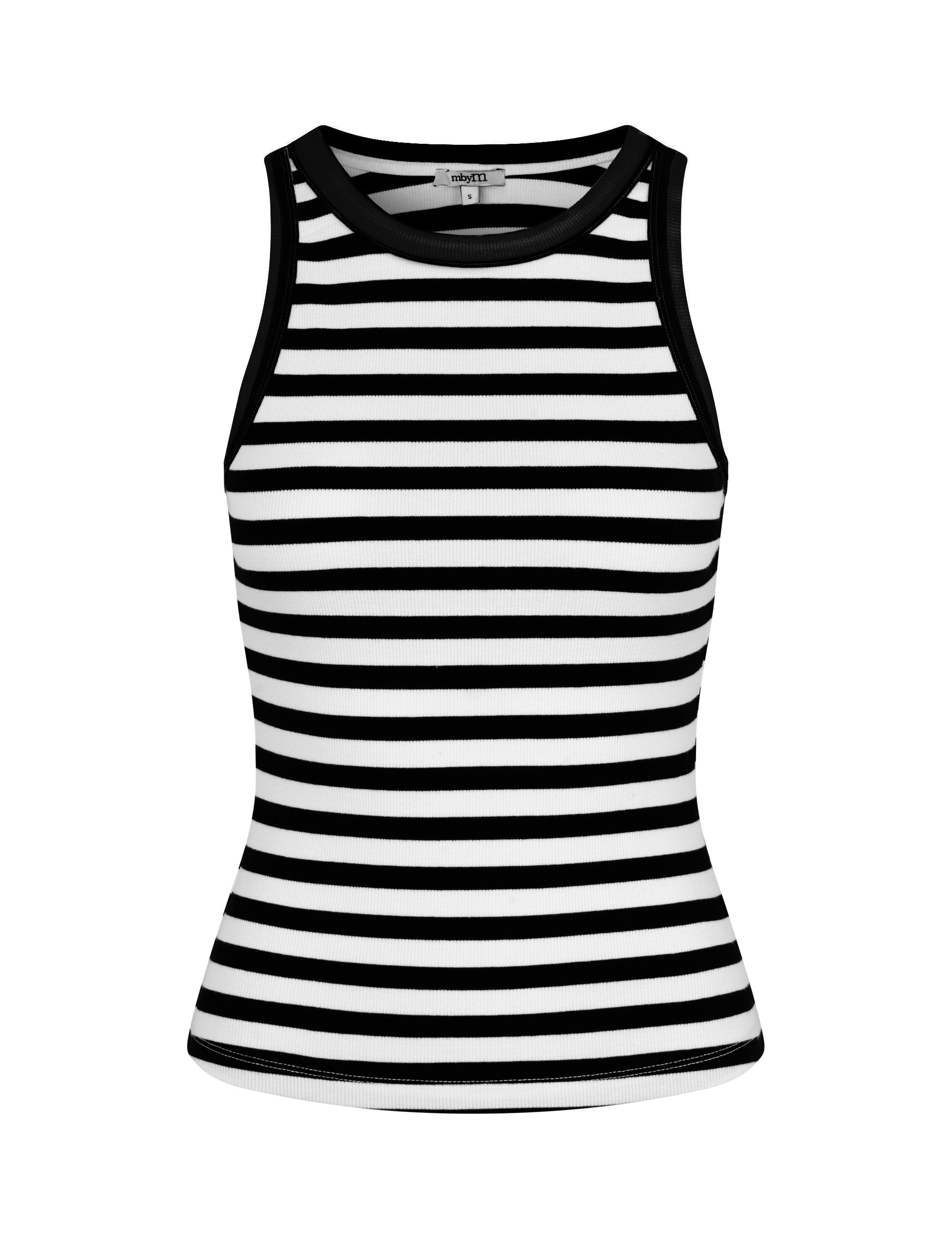 MbyM Jaxson-M Top - White Black Striped