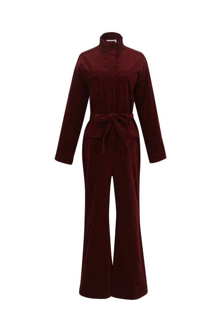 FRNCH Marron Glace Corduroy Jumpsuit