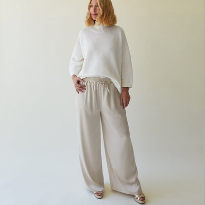 Thea Satin Trouser in Champagne (ONE SIZE)