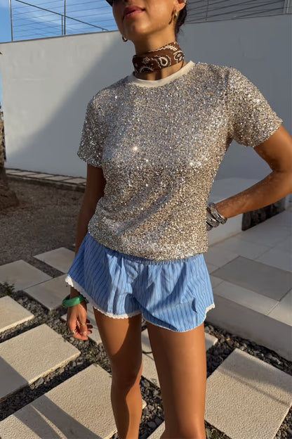 NFD Silver Sequin T-shirt