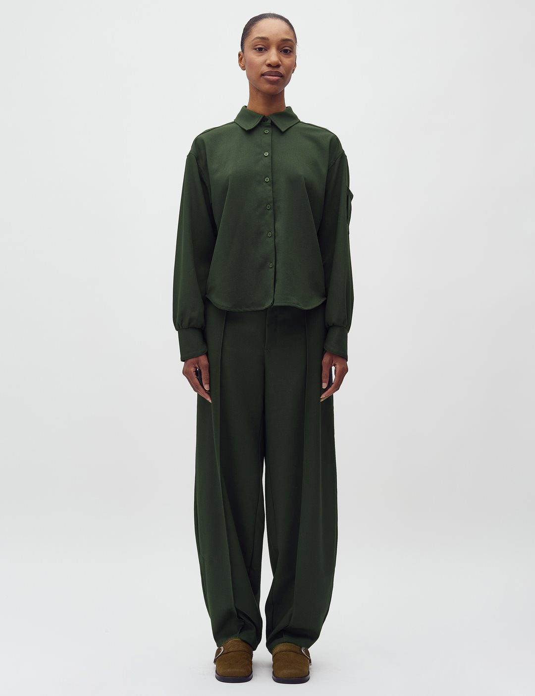 Mbym Morella Cammia Shirt in Dark Green