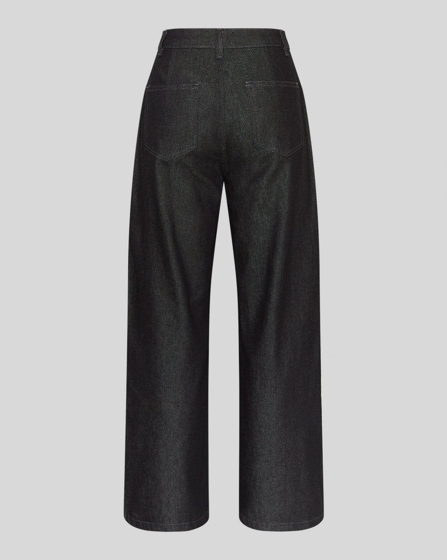 MSCH Elena Wide Leg Denim Trouser in Black Wash