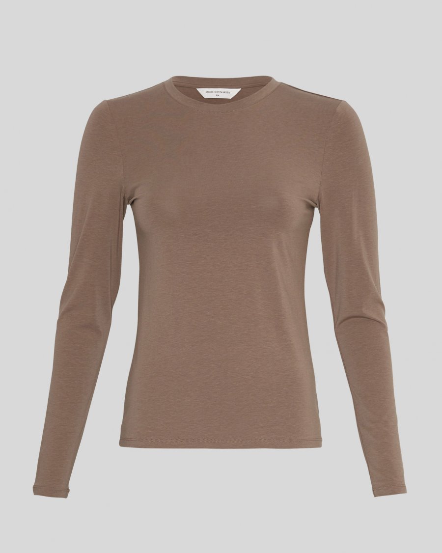 MSCH Betrina Round Neck Long Sleeved Top in Walnut