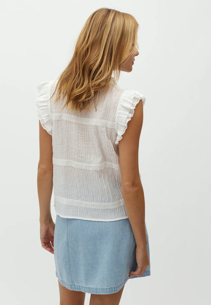 MbyM Boho White Ruffle Top