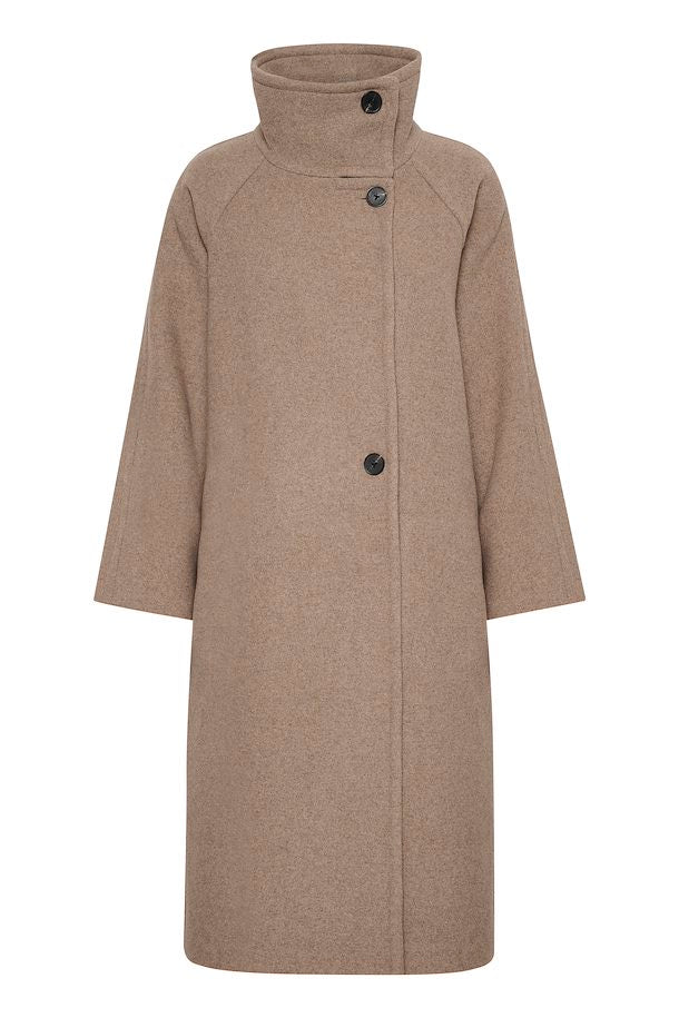 InWear Thora Collared Coat In Sandy Grey