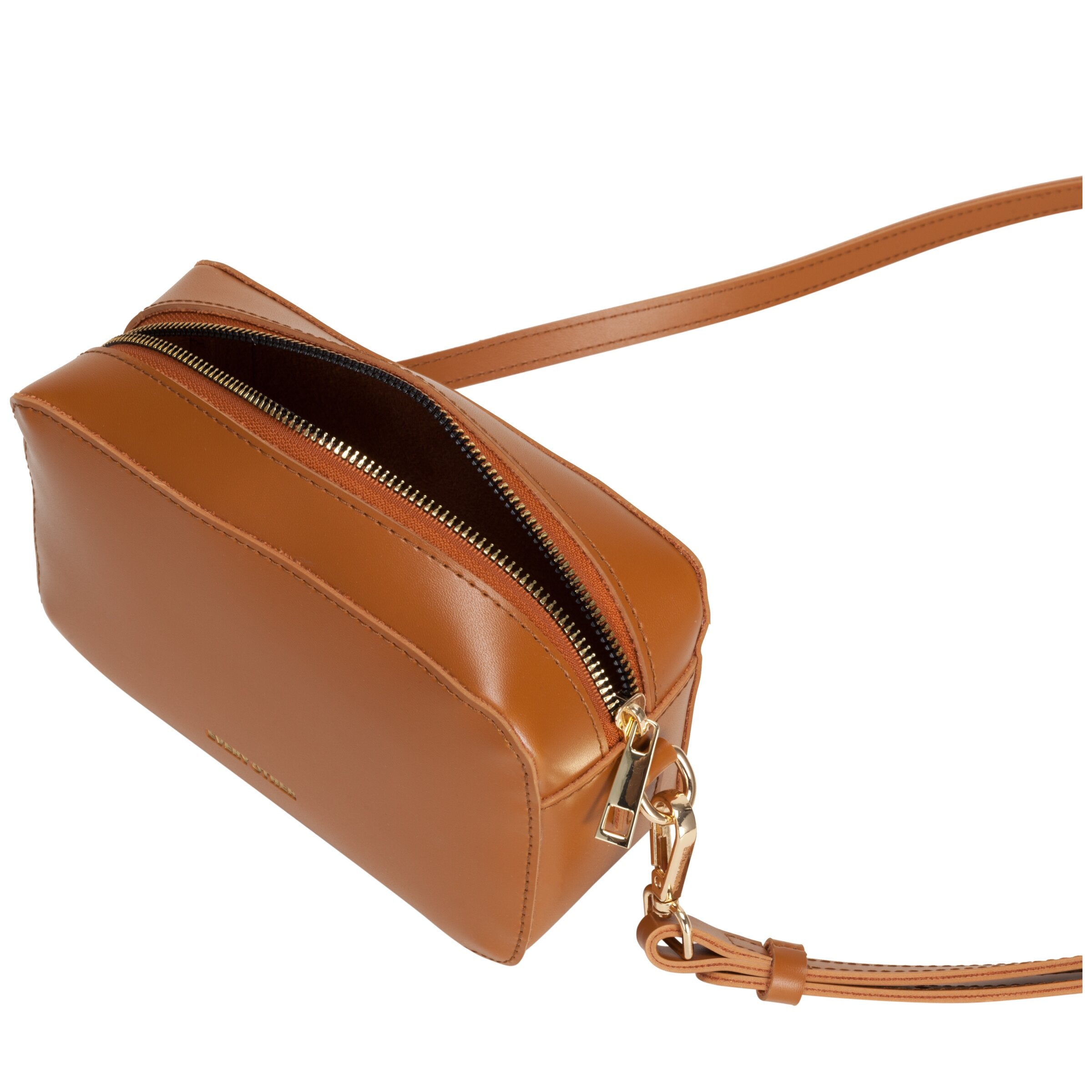 Small Zip Top Camera Bag In Tan