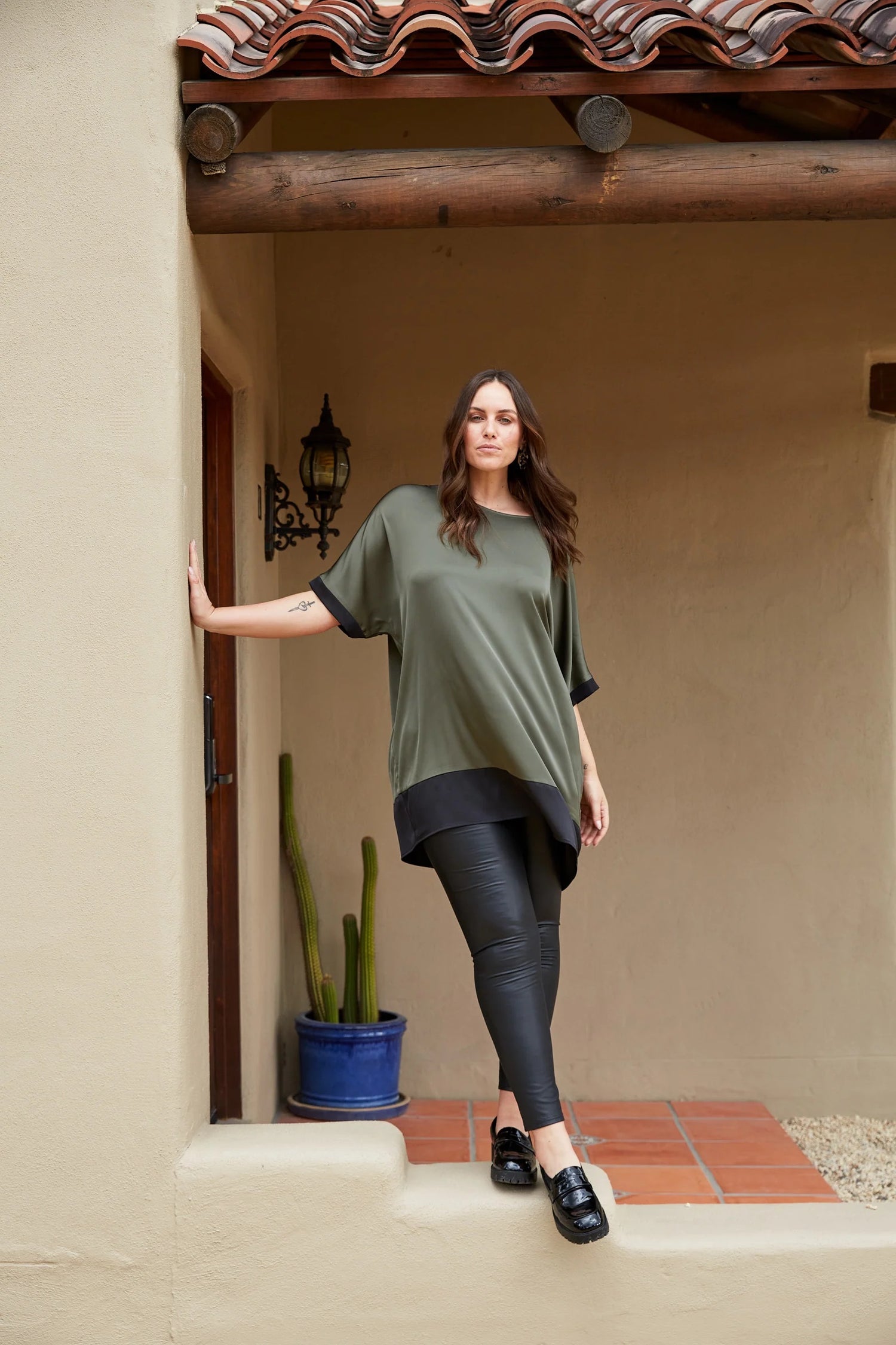 Eb &amp; Ive Norse Relaxed Tunic Top in Aspen (ONE SIZE)