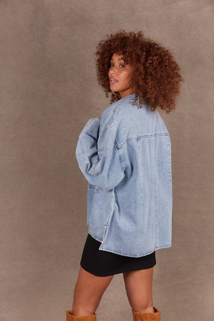 Eb &amp; Ive Meta Denim Jacket - Blue Denim