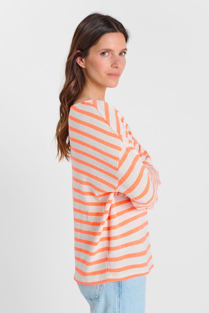 Orange Stripe Long Sleeve sweater
