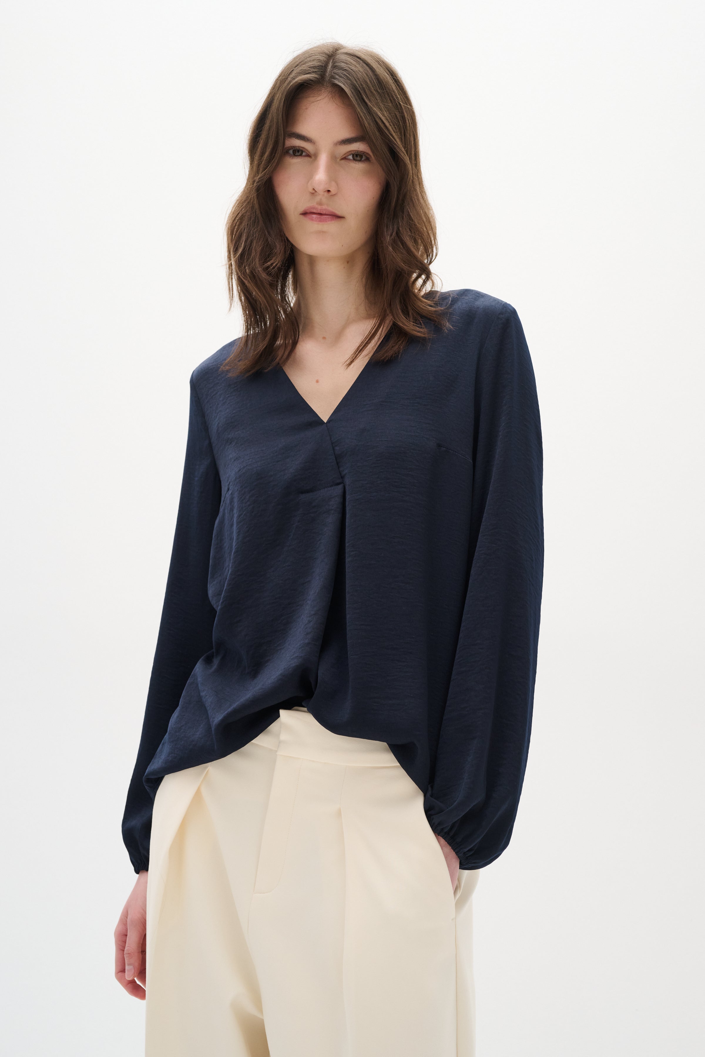 InWear Rinda IW Long Sleeved Blouse in Navy