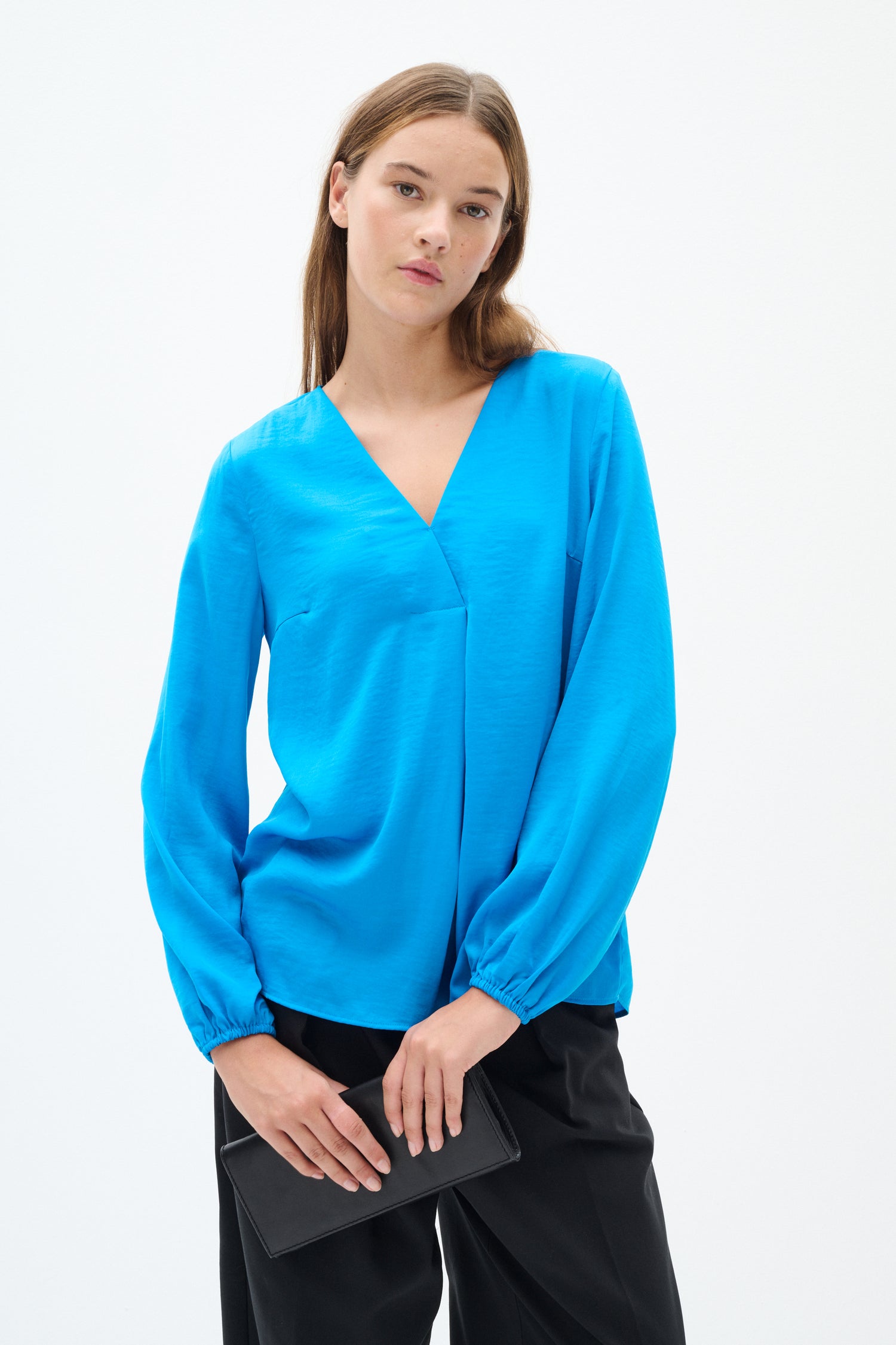 InWear Rinda IW Long Sleeved Blouse in Cyan