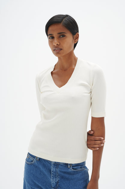 InWear Dagna V-Neck T-Shirt in Whisper White