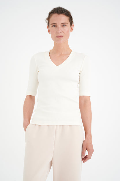 InWear Dagna V-Neck T-Shirt in Whisper White