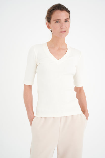 InWear Dagna V-Neck T-Shirt in Whisper White