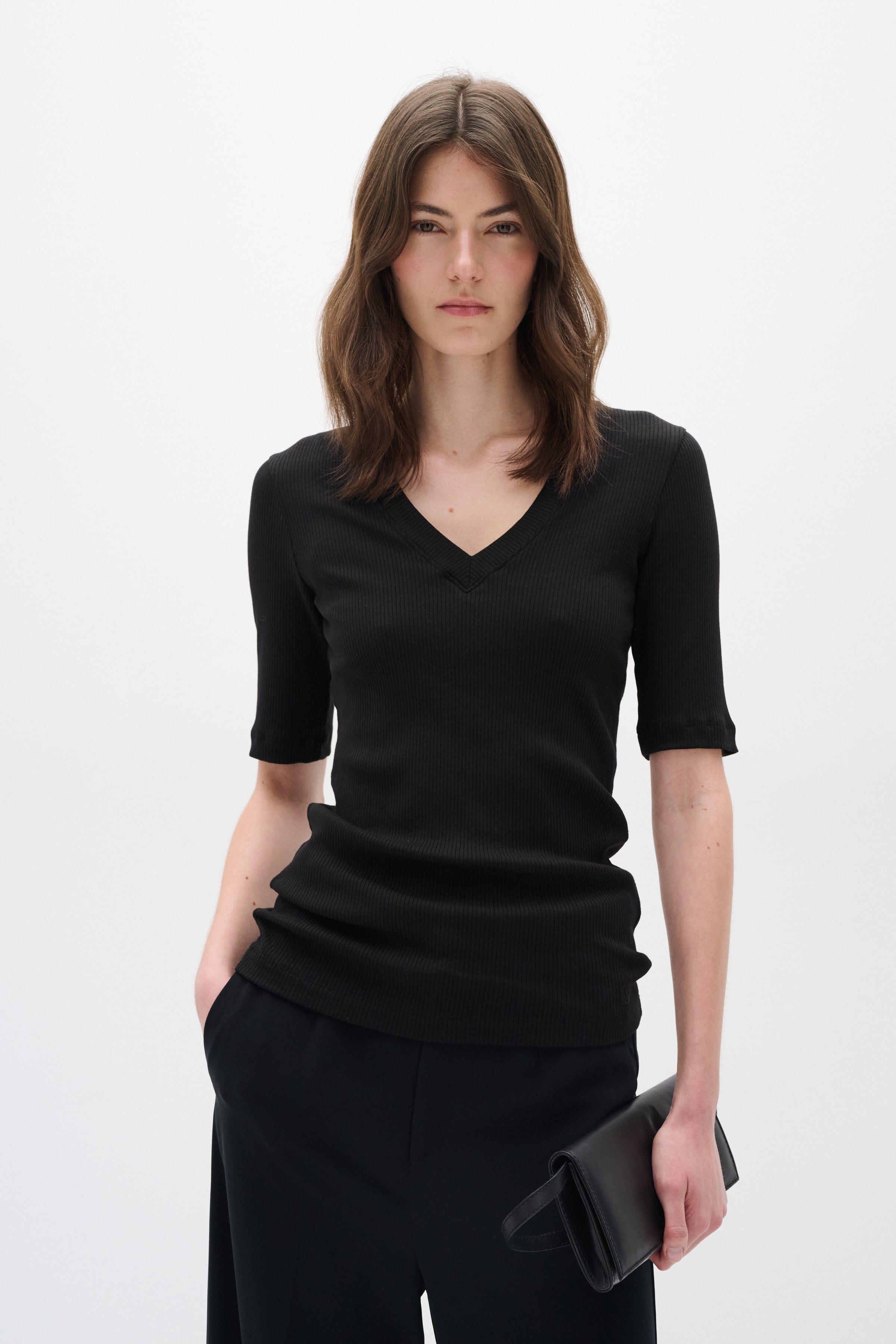 InWear Dagna V-Neck T-Shirt in Black