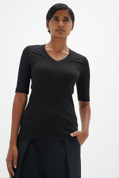 InWear Dagna V-Neck T-Shirt in Black